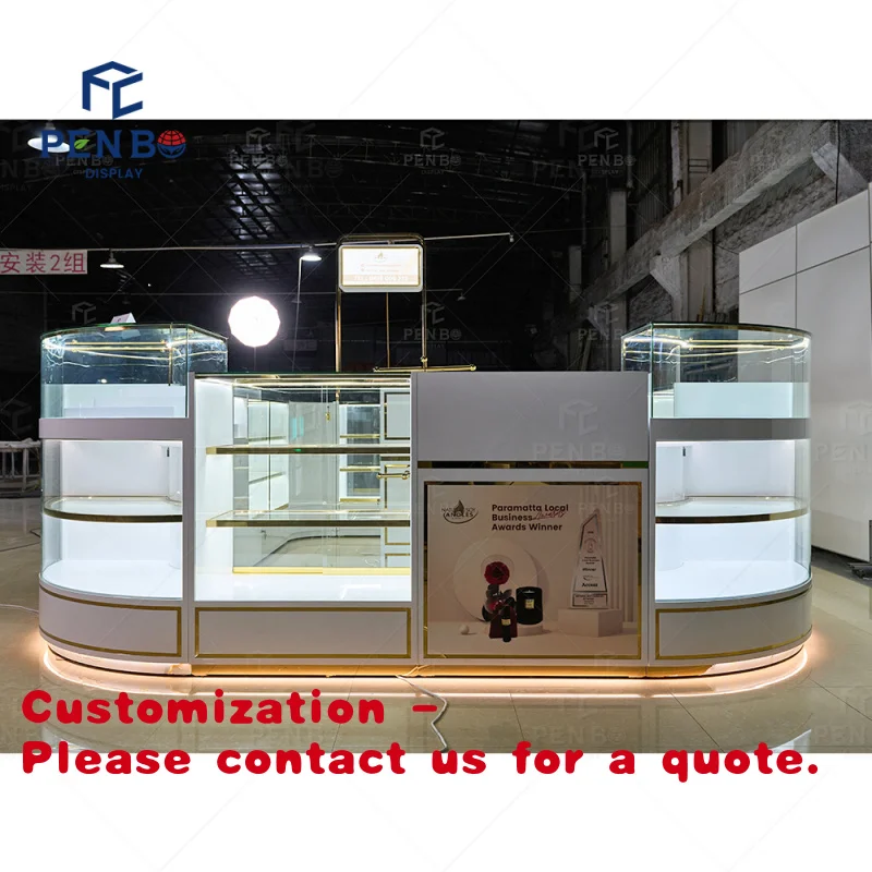 

Customize.Modern Retail Shop Showcase Candle Store Display Glass Counter Custom Candle Mall Kiosk
