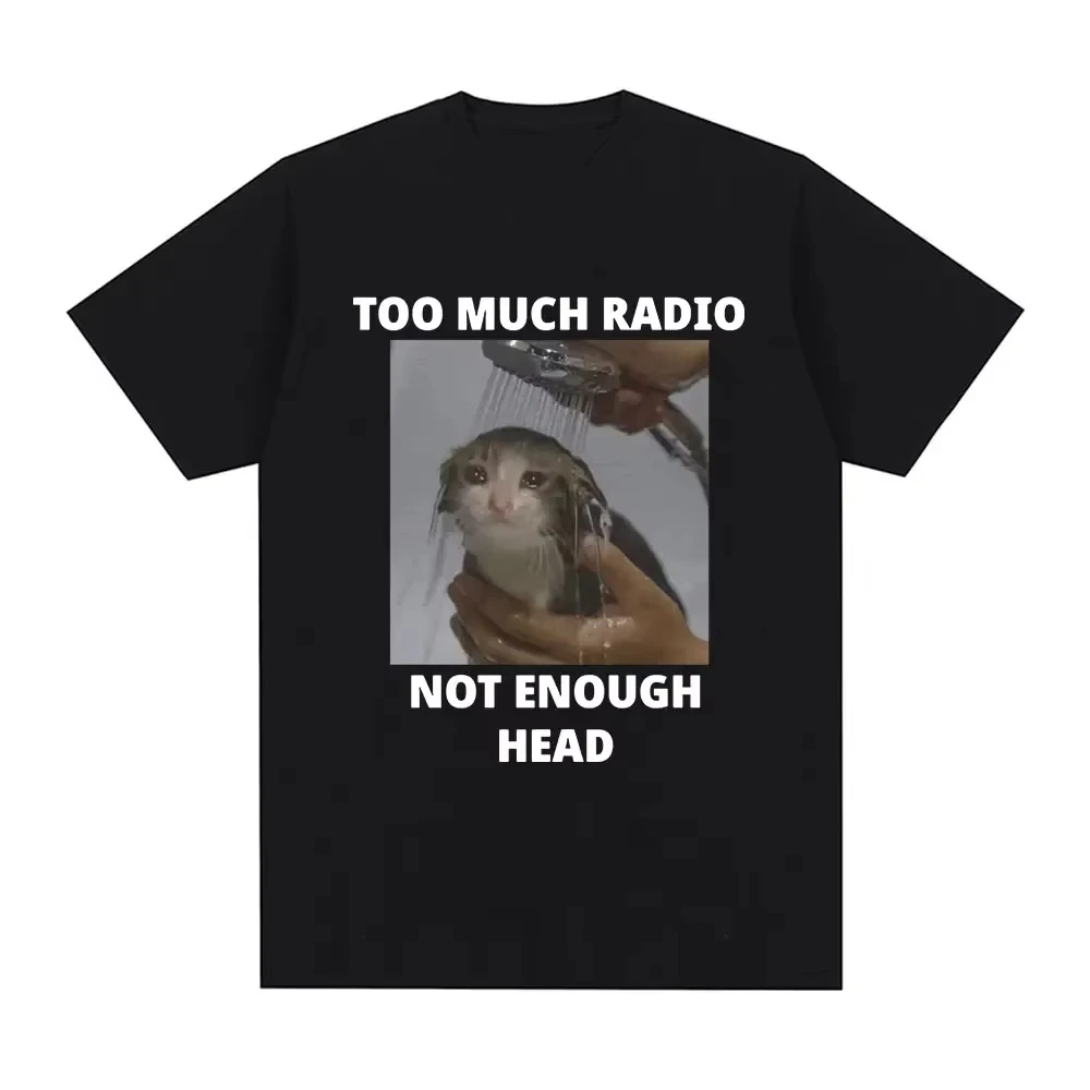 

Лето 2025 г., слишком много радиосвязи, достаточно забавная футболка с рисунком кота, женская повседневная футболка с короткими рукавами, уличная одежда, футболка высокого качества