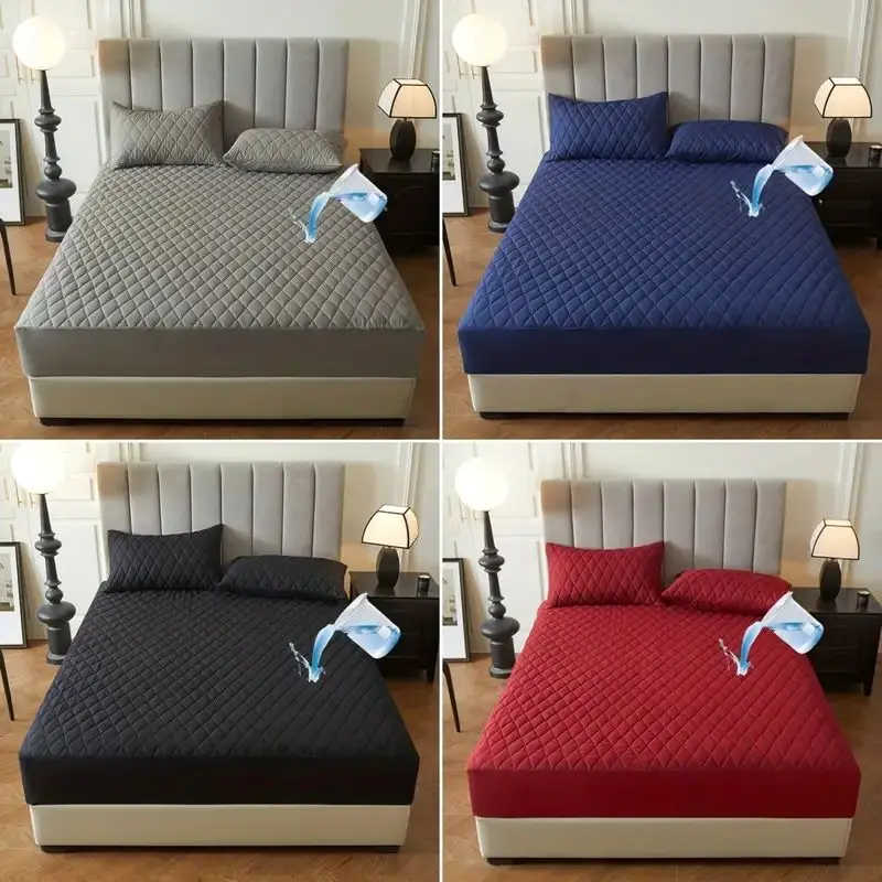 Waterproof Mattress Cover Anti-mites Soft Comfortable Breathable Bed Fitted Sheet Not Including Pillowcase