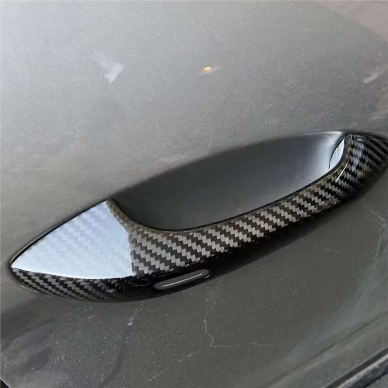 AT92-Exterior Door Handle Cover Trim Set Carbon Fiber 4Pcs/Lot For Panamera 971 2018-2022 Rear Door Handles