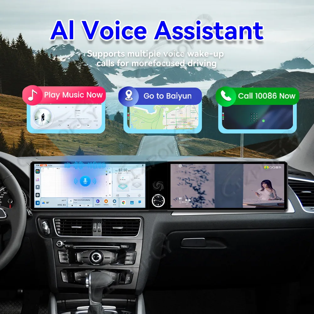 

Двойной 12,3-дюймовый для Audi Q5 2008-2016 CIC NBT Android 14, автомобильный радиоприемник CarPlay, GPS-навигация, мультимедийный плеер, головное устройство, авто