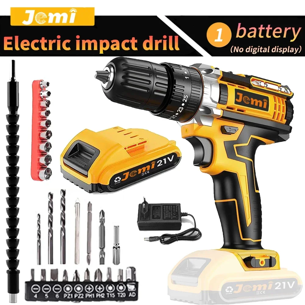 21V Cordless Drill Set, 23 Pieces Drill with 3/8\