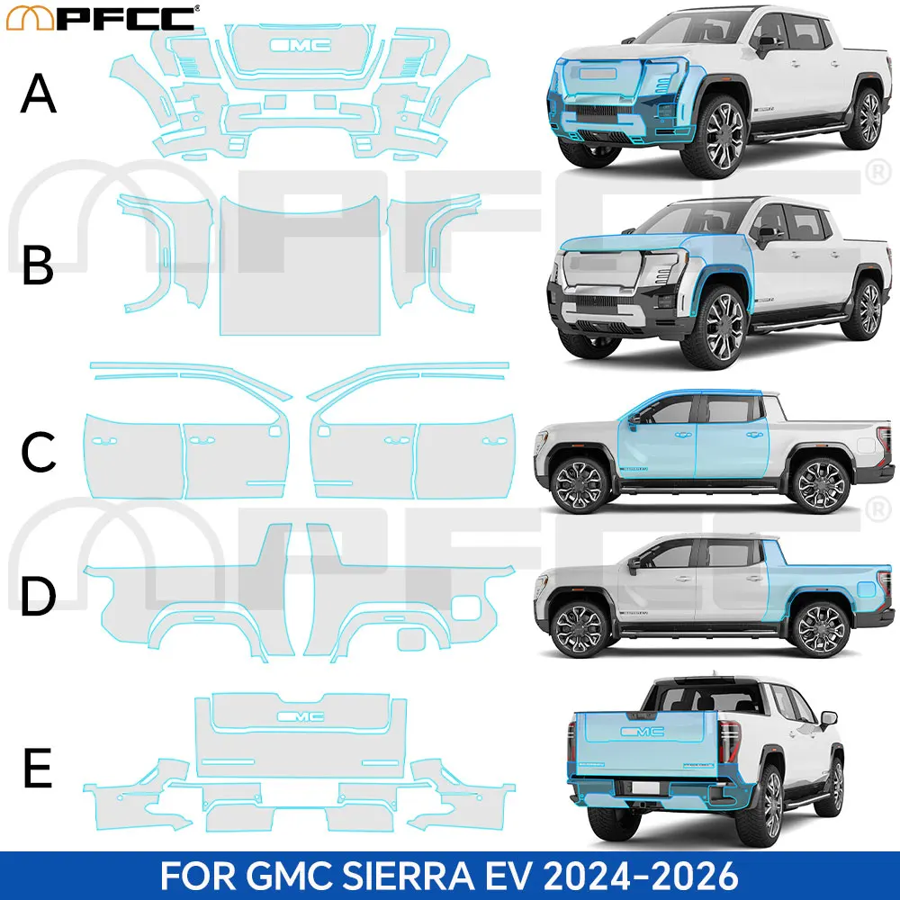TPU For GMC sierra EV 2024-2026 Pre-cut PPF Anti-Scratch Paint Protection Film Car Body Clear Bra Resistant Repairable Invisible