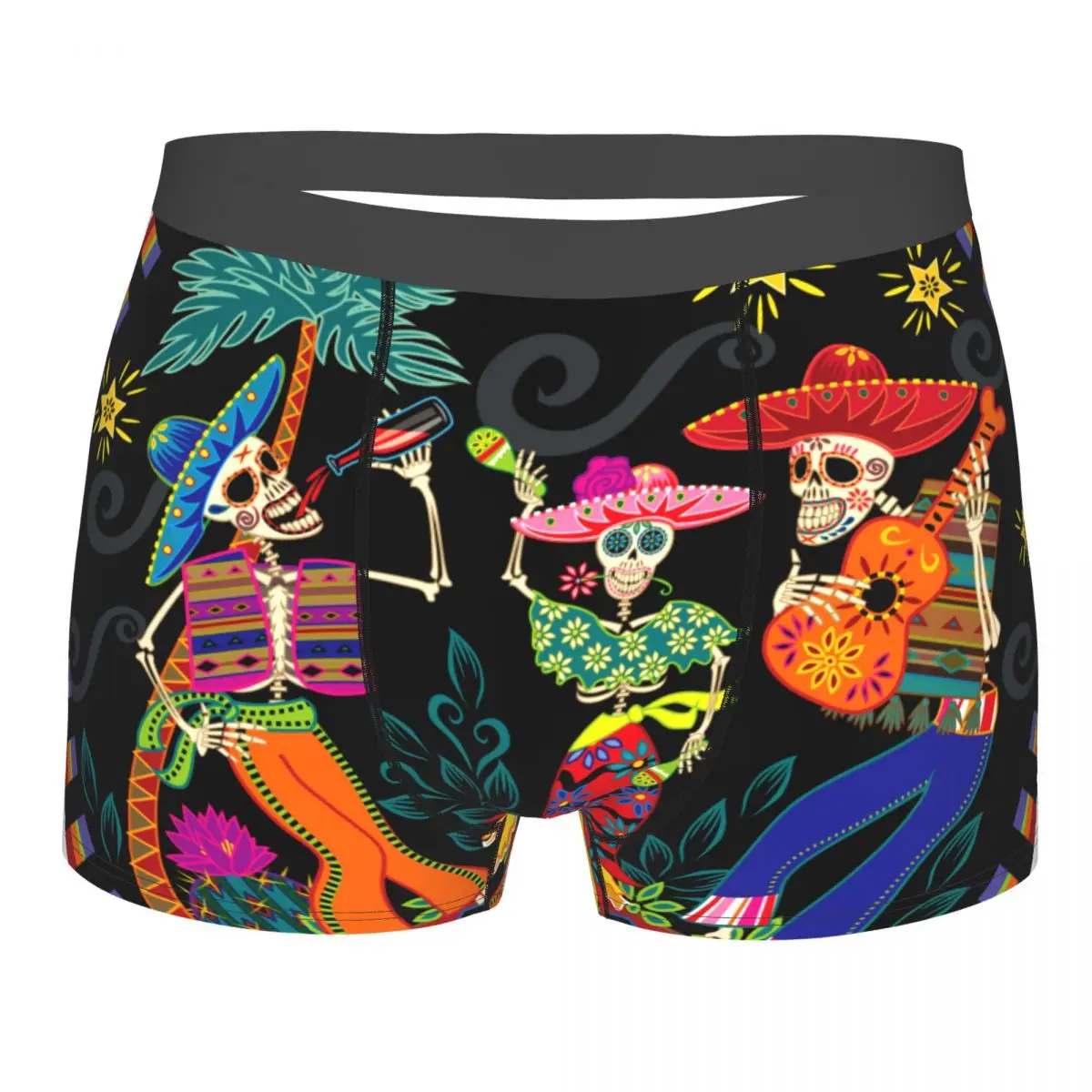 Mens Boxer Sexy Underwear Day Of The Dead Party Underpants Male Panties Pouch Short Pants