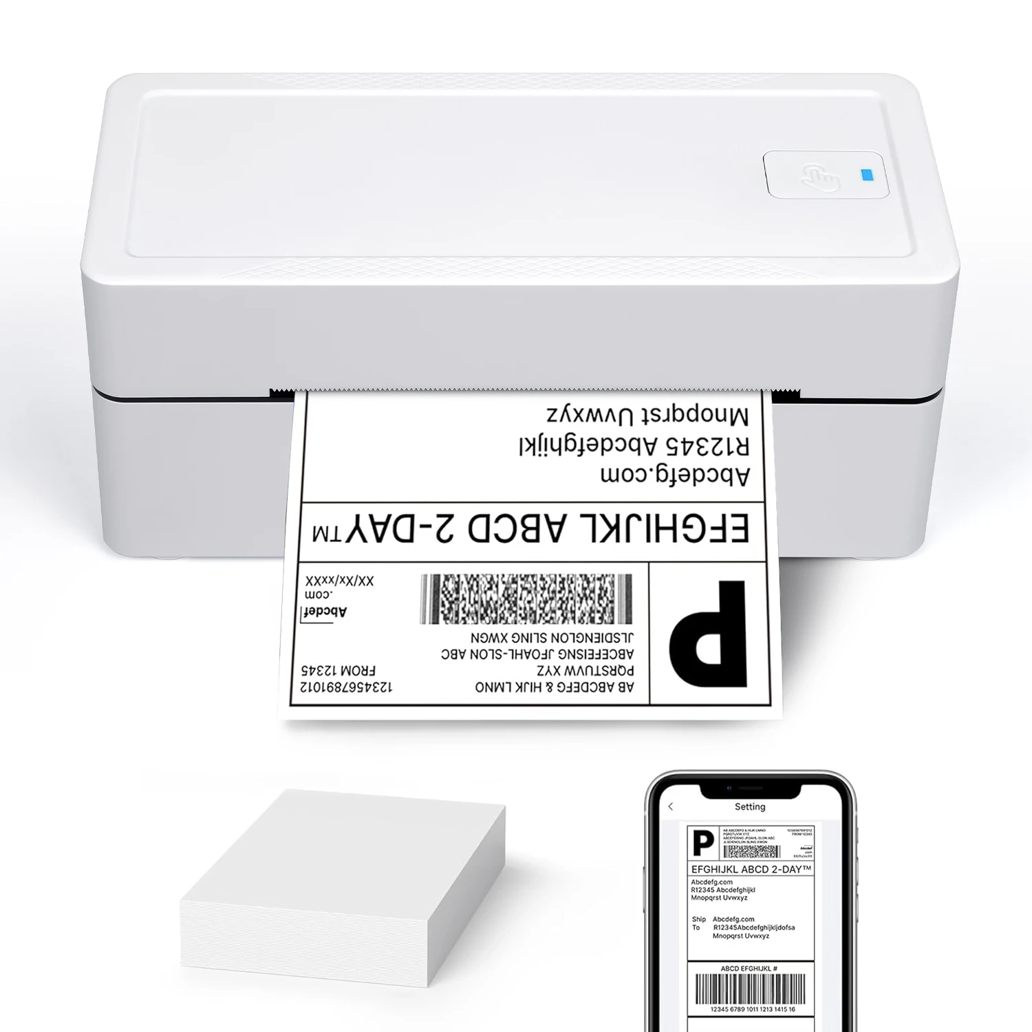 TDL408H 4'' 4x6 Inch 104mm Thermal Paper Desktop Printer Bluetooth/USB Label Maker Shipping Waybill Barcode White Color in Stock