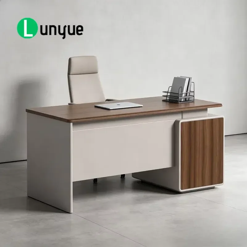 Modern Wooden Modular Desk with Eco Friendly Cable Management Storage Box Durable Multi Functional Office Table for Home