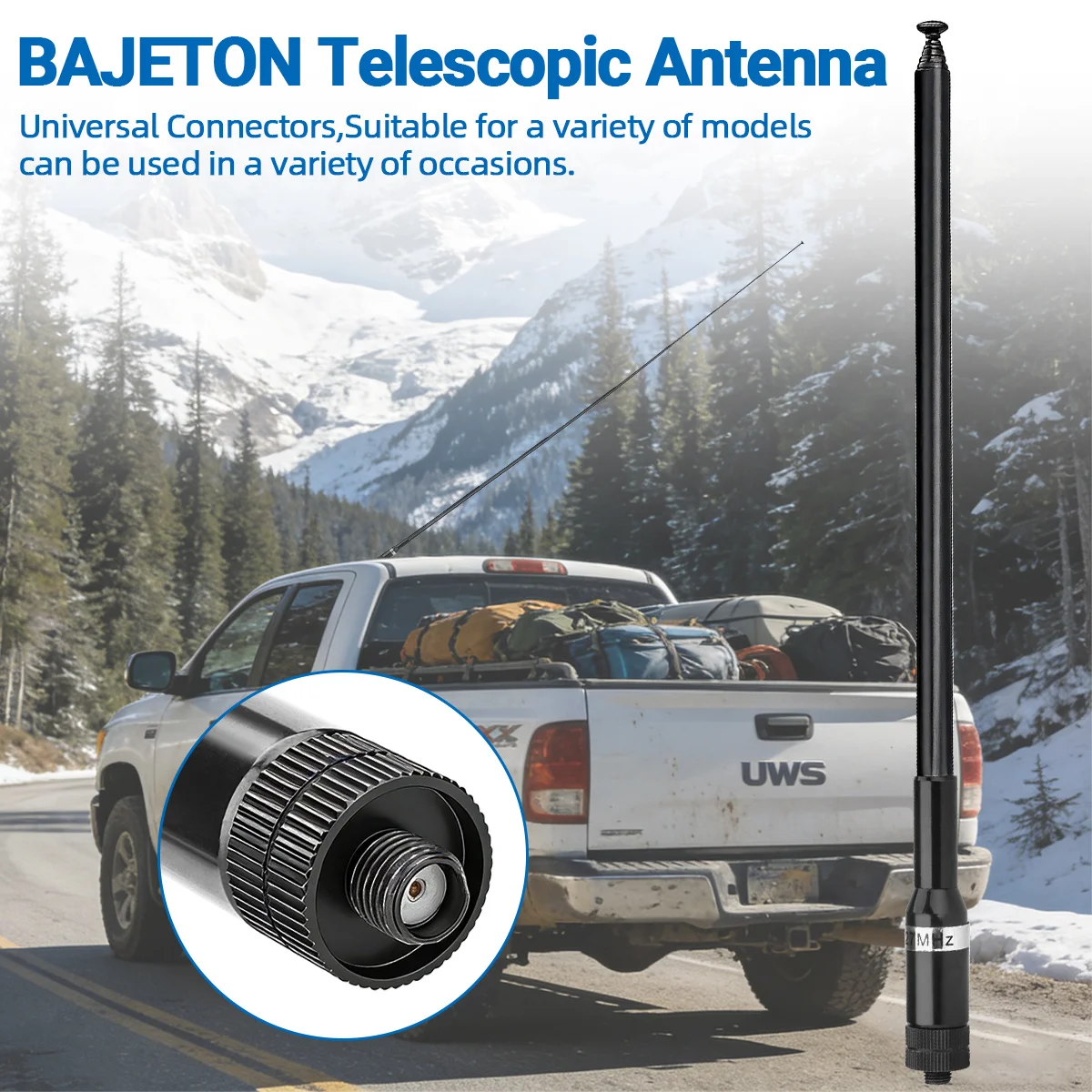 BAJETON 27MHz SMA-Female Handheld Telescopic CB Antenna For BAJETON BJ-9000 BJ-7800 BJ-8300 Radtel RT-950Pro Walkie Talkie - view 5
