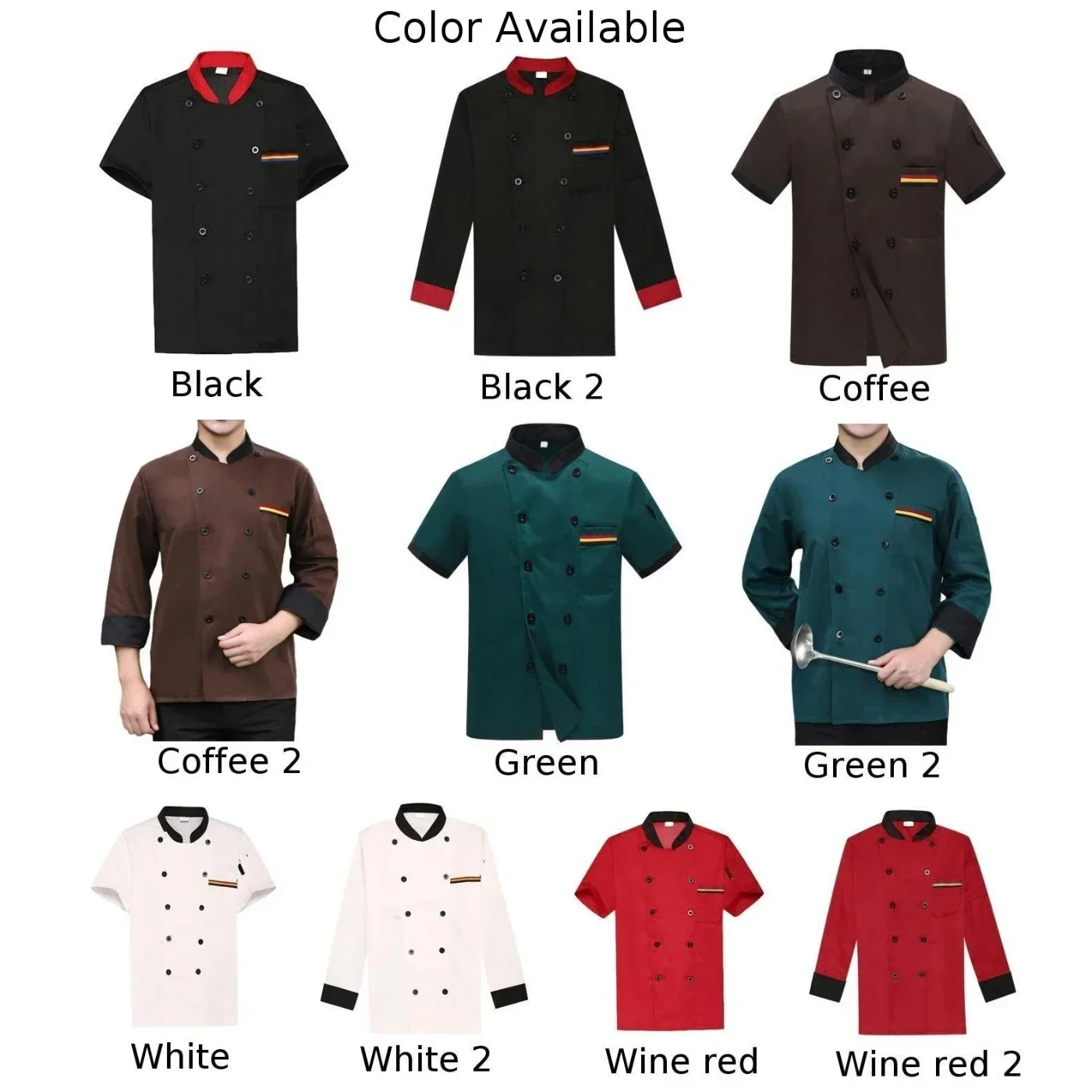 Chef Work Clothes Short Long Shirt Cake Shop Pastry Man Women Uniform Kitchen