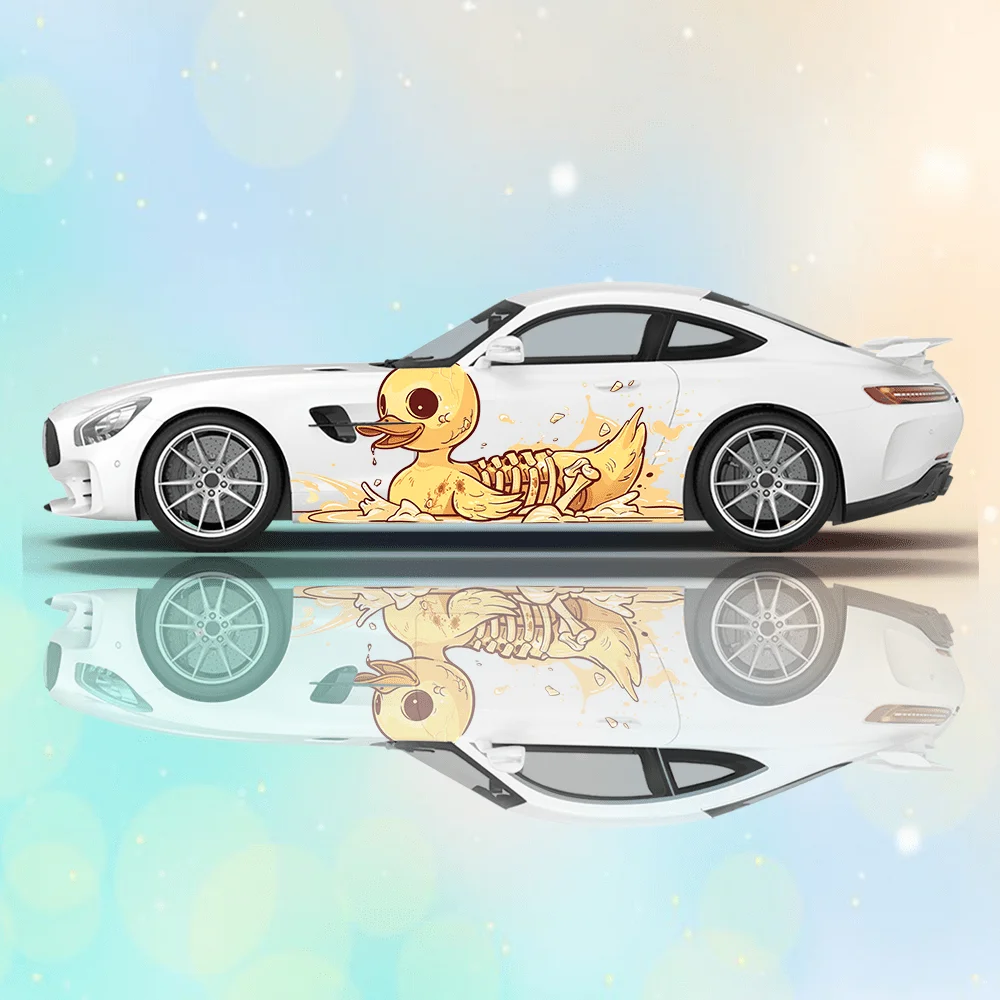 X-ray Bone Yellow Duck Print Car Sticker Full Body Floral Decoration Covering Scratches Auto Accessories Waterproof Vinyl Wraps