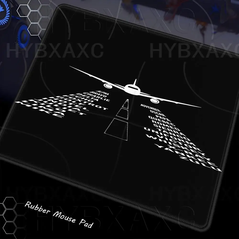 Custom Airplane Mouse Pad Multiple Sizes Large Square Computer Office Game Table Mat XS Aviation Alphabet Design Rubber Mousepad