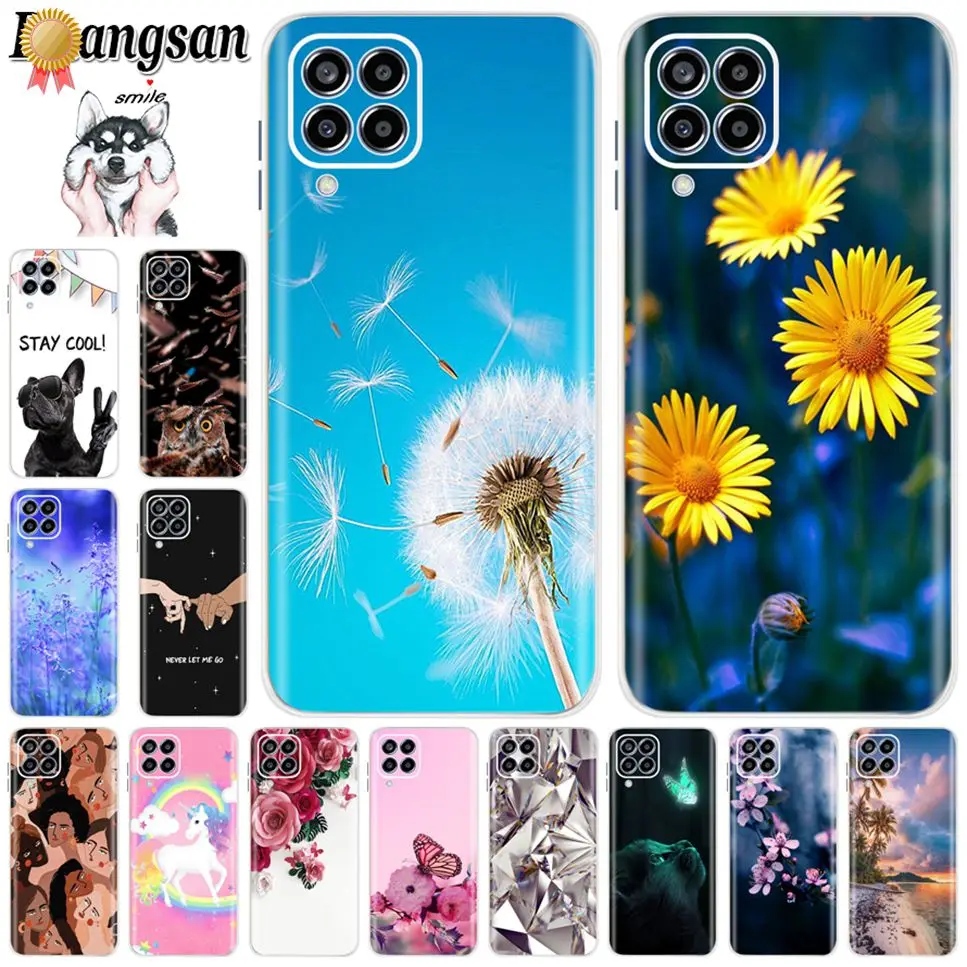 For Samsung Galaxy M 33 53 M33 M53 5G Case Cute Flowers Silicone Soft TPU Cover For Samsung M33 M53 5G Phone Back Cover Fundas