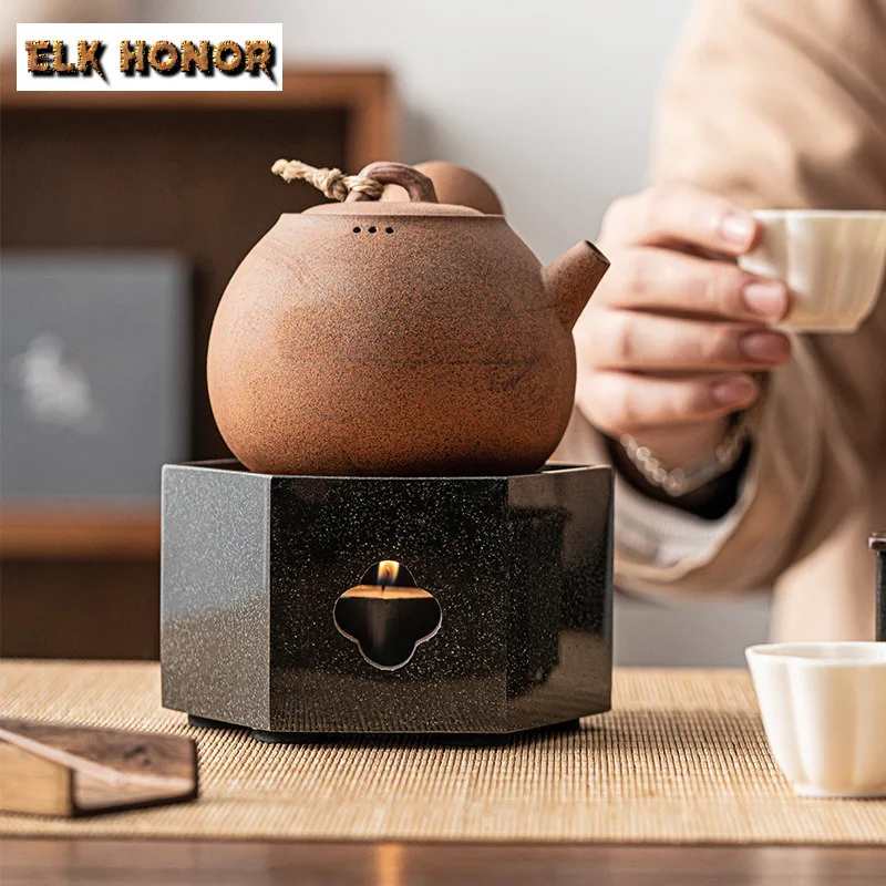 

Blackstone Tea Warmer Stove Hexagonal Candle Heater Household Small Teapot Warmer Elegant Tea Stove Kettle Stand Teaset Craft