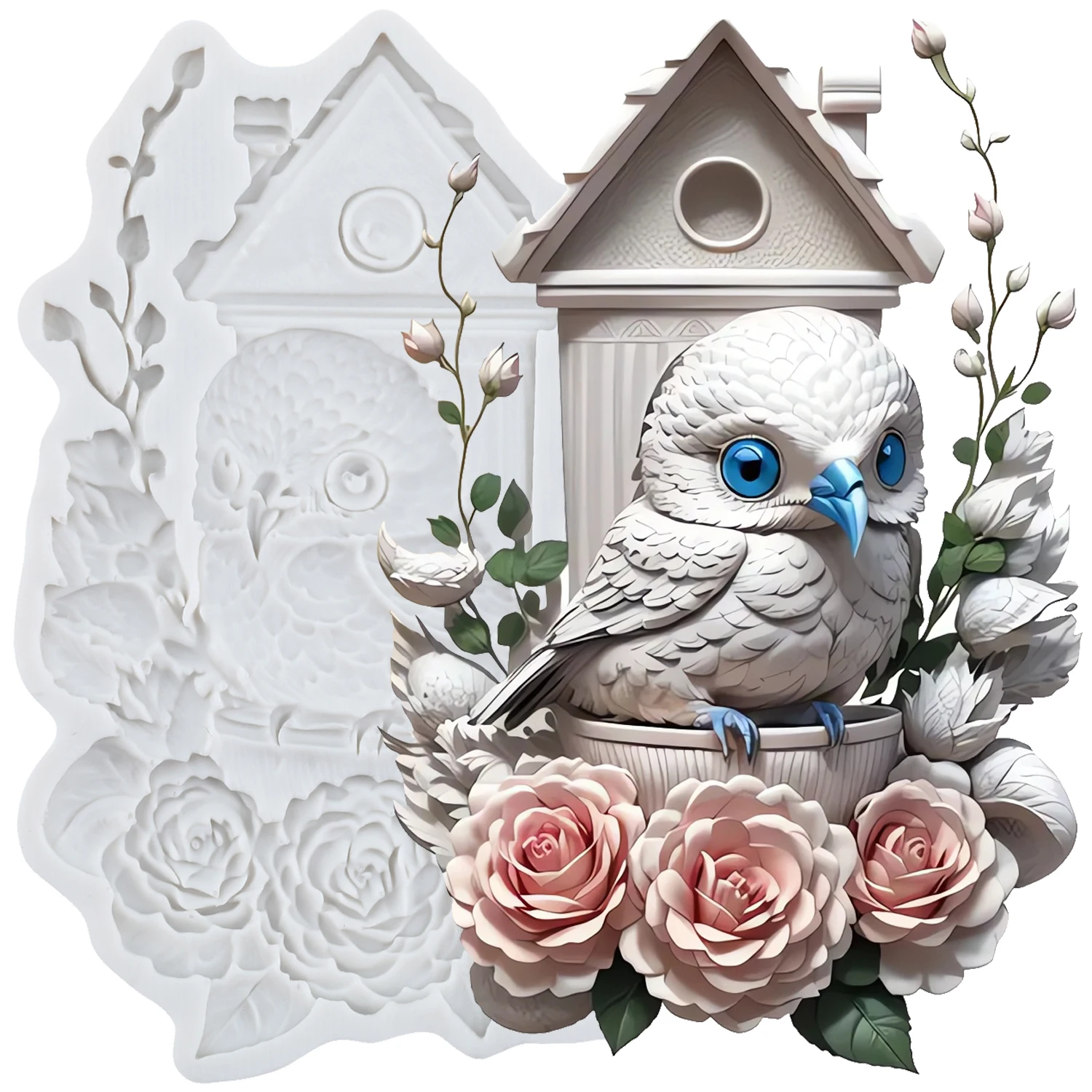 

Силиконовые формы для совы и птиц, скворечник, помадка, инструменты для украшения торта, кекс, топпер, конфеты, сахар, ремесло, жевательная паста, полимерная глина