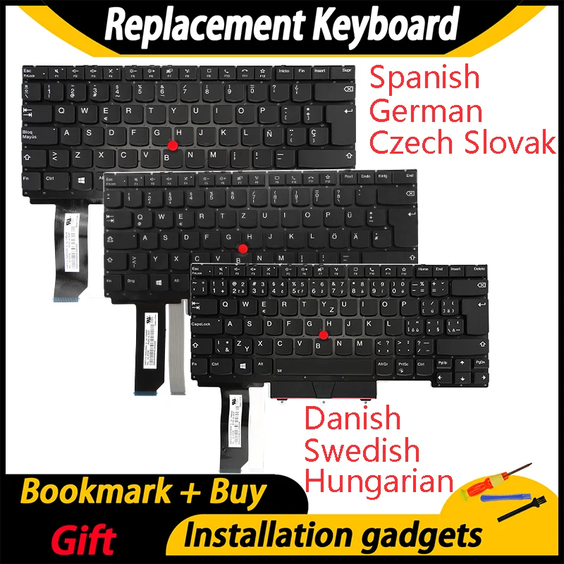 

Laptop Keyboard for Lenovo ThinkPad E14 GEN2 Layout: Spain Germany Czech Slovakia Denmark Sweden Hungary