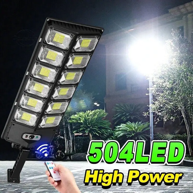 Solar Street Lights Outdoor Waterproof, 6500K 10000LM LED Area Lighting Yard Parking Lot Solar flood lig Wide Angle