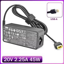 Laptop Charger 45W 20V 2.25A Slim Tip AC Adapter ADLX45NCC3A for Lenovo ThinkPad X230s X240 X240S X250 X260 X270 T440 T440S
