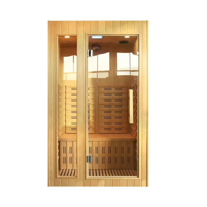 2 Person Steam Far Infrared Sauna Room Graphene Energy Light Wave Physiotherapy Sauna Premium Solid Wood mobile Sauna Room
