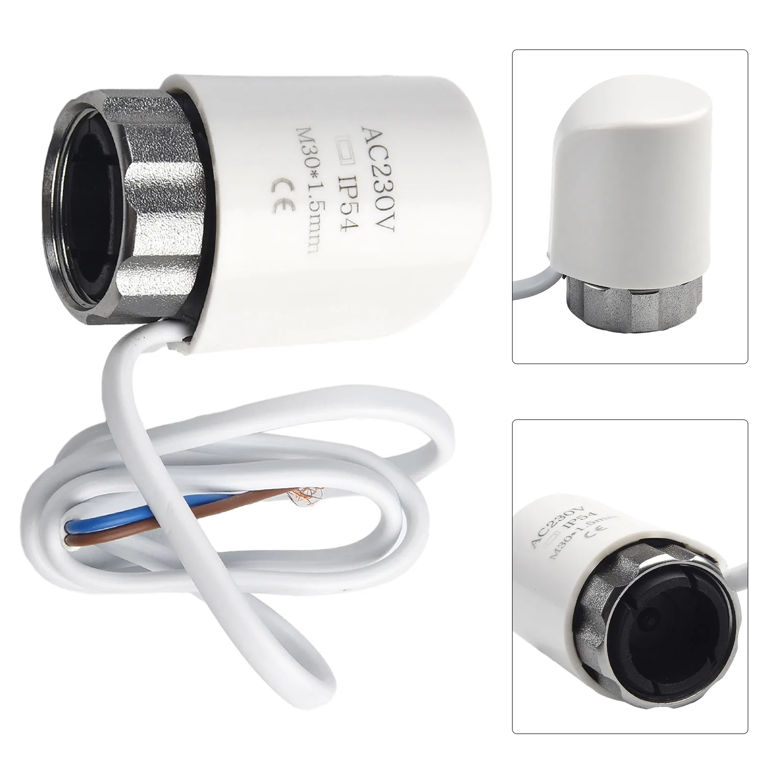 Actuadores térmicos eléctricos AC230V M30 * 1,5mm para válvula de radiador de calefacción de suelo distribuidor de agua actuadores eléctricos de