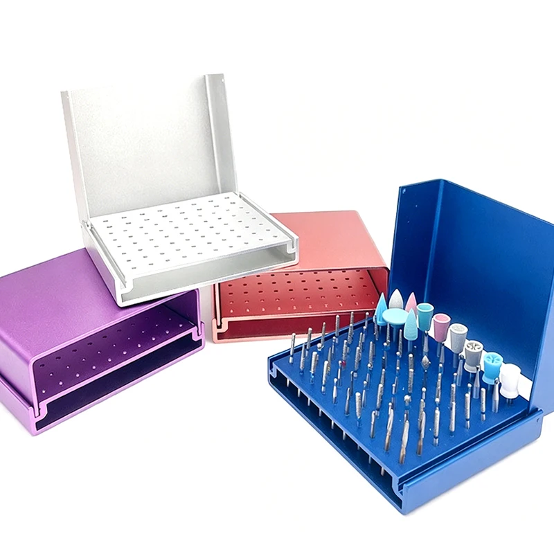 76/152 löcher Dental Bur Halter Block Reinigung Stehen Autoklaven Bohrer Organizer Hohe/Niedriger Geschwindigkeit Desinfektion Box Zahnmedizin Labor Werkzeuge – Detail 2