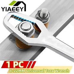 8-22mm Universal Torx Wrench Board Adjustable Double-head Torx Spanner Self-tightening Glasses Wrench Multi-purpose Hand Tool