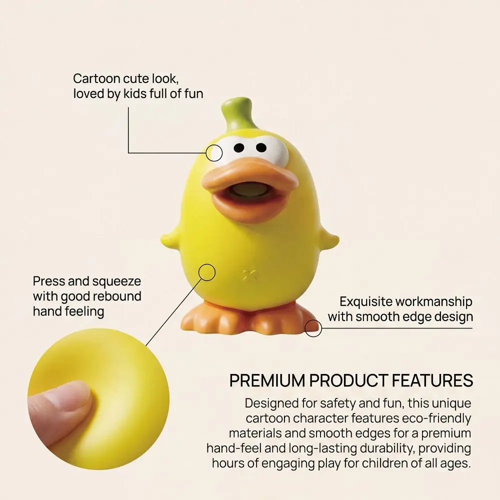 Stress Anxiety Relief Squeaky Chick Squeeze Portable Skin-Friendly Screaming Duck Sensory Soft Decompression Animal