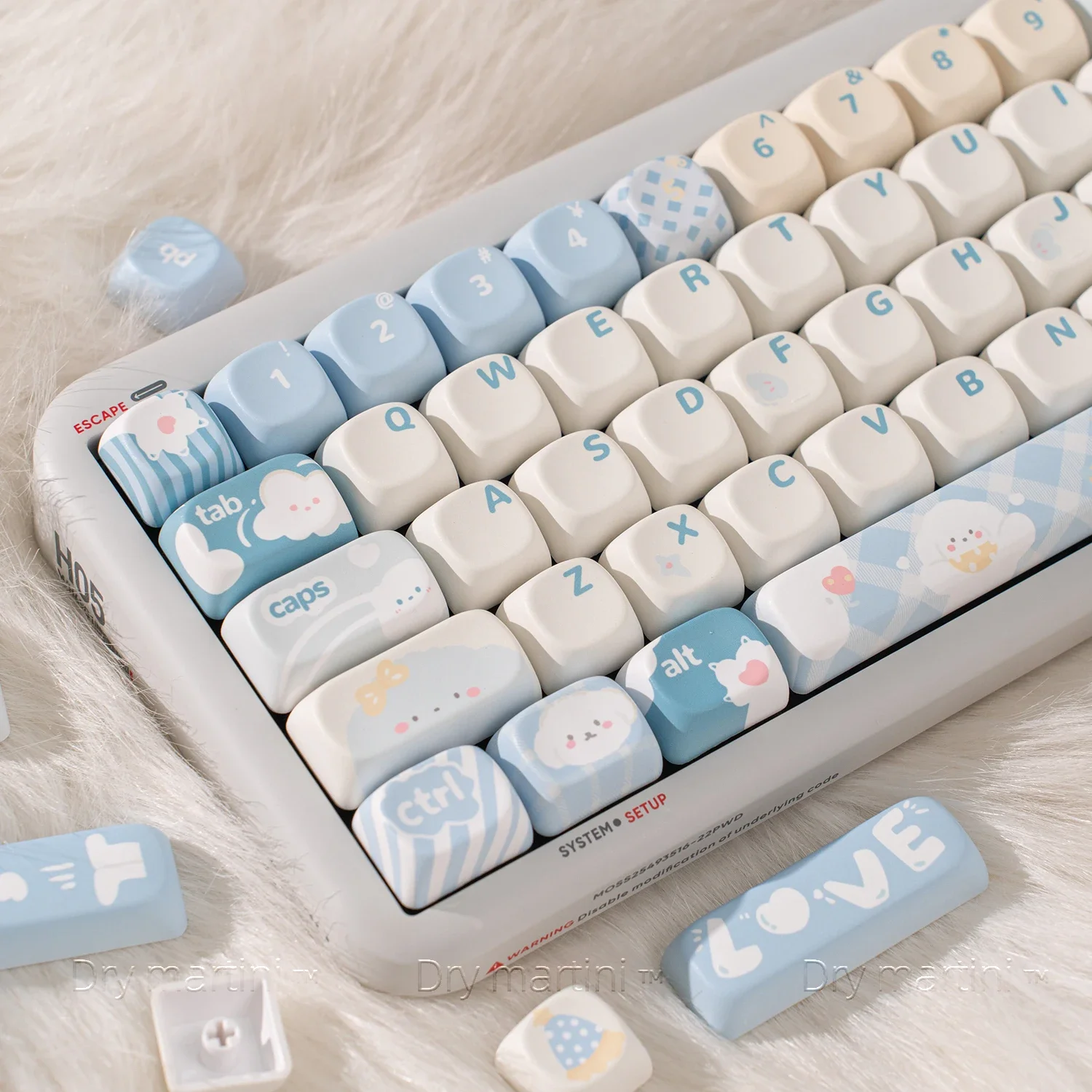 

Clouds are cuter than bear keycaps, blue ball caps PBT round hot sublimation 61 68 75 84 87 98 108, etc