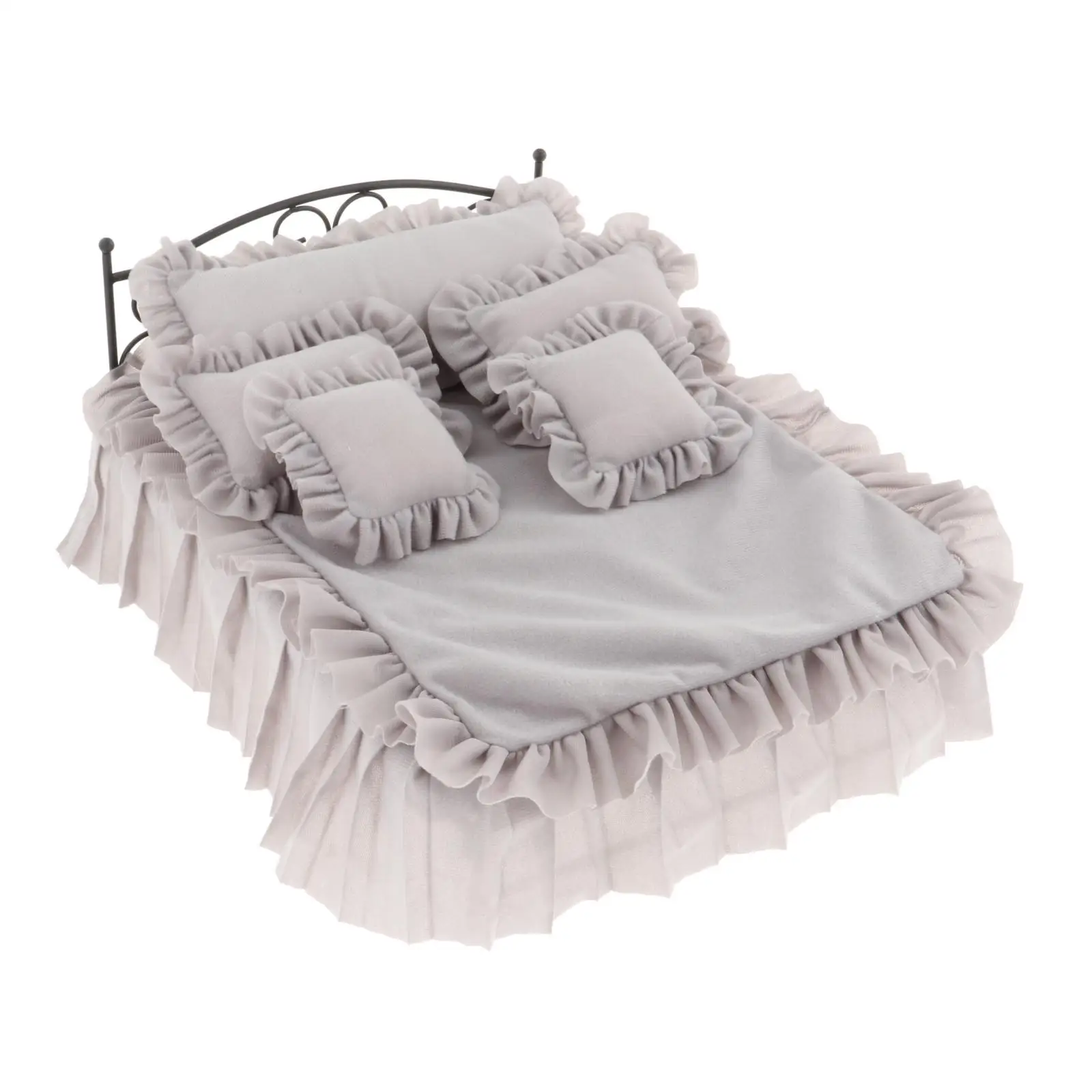 1/6 Scale Wrought Iron Bed Furniture Model Collection Scene Decor