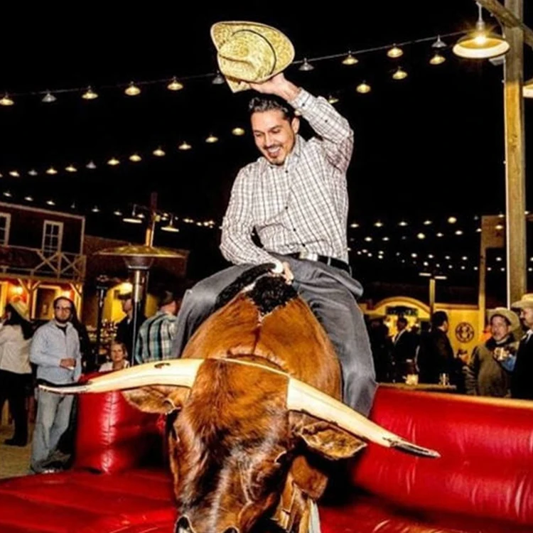 Adults Mechanical Rodeo Bull Riding Machine, Inflatable Bull Ride Game, Party Entertainment Equipment, Mechanical Bull Simulator