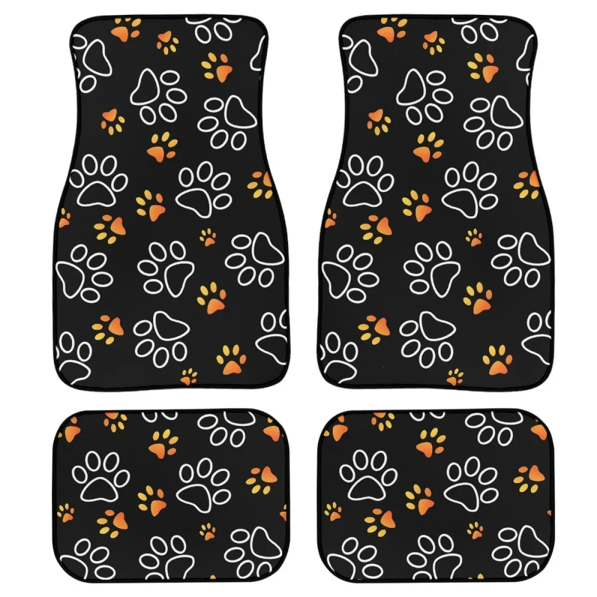 Kawaii Dog Paw Pattern Car Floor Mat Universal Fit Clean Protector Auto Carpet Vulcanized Rubber Can Be Cut Styling Decor Parts