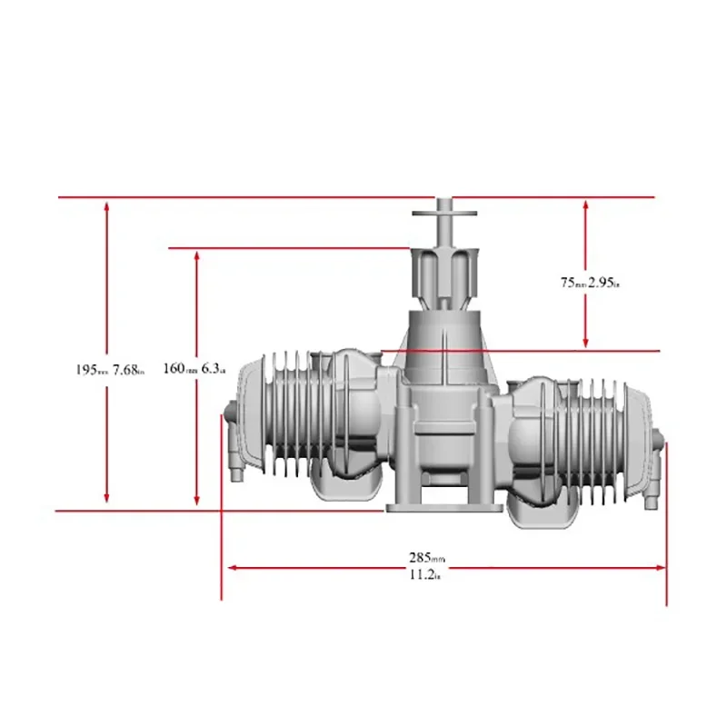 RCGF STINGER 125CC TWIN 2 Cycle Piston Valve Type Gasoline Engine Support 2710 2708 2711 2808 For RC UAV Airplane Fixed-Wing