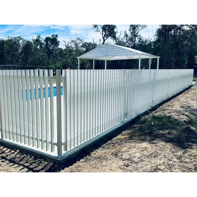 White Color Aluminum Powder Coated Welded Slat Fencing Panels Outdoor Garden Privacy Rust Free 6ft 5ft Blade Fence Panels