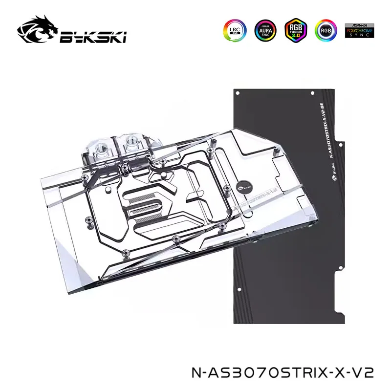 Bykski Water Block For ASUS RTX 3070 3060Ti Strix Graphics 8G GAMING Card Cooler With Back Plate ,Full Cover, N-AS3070STRIX-X-V2