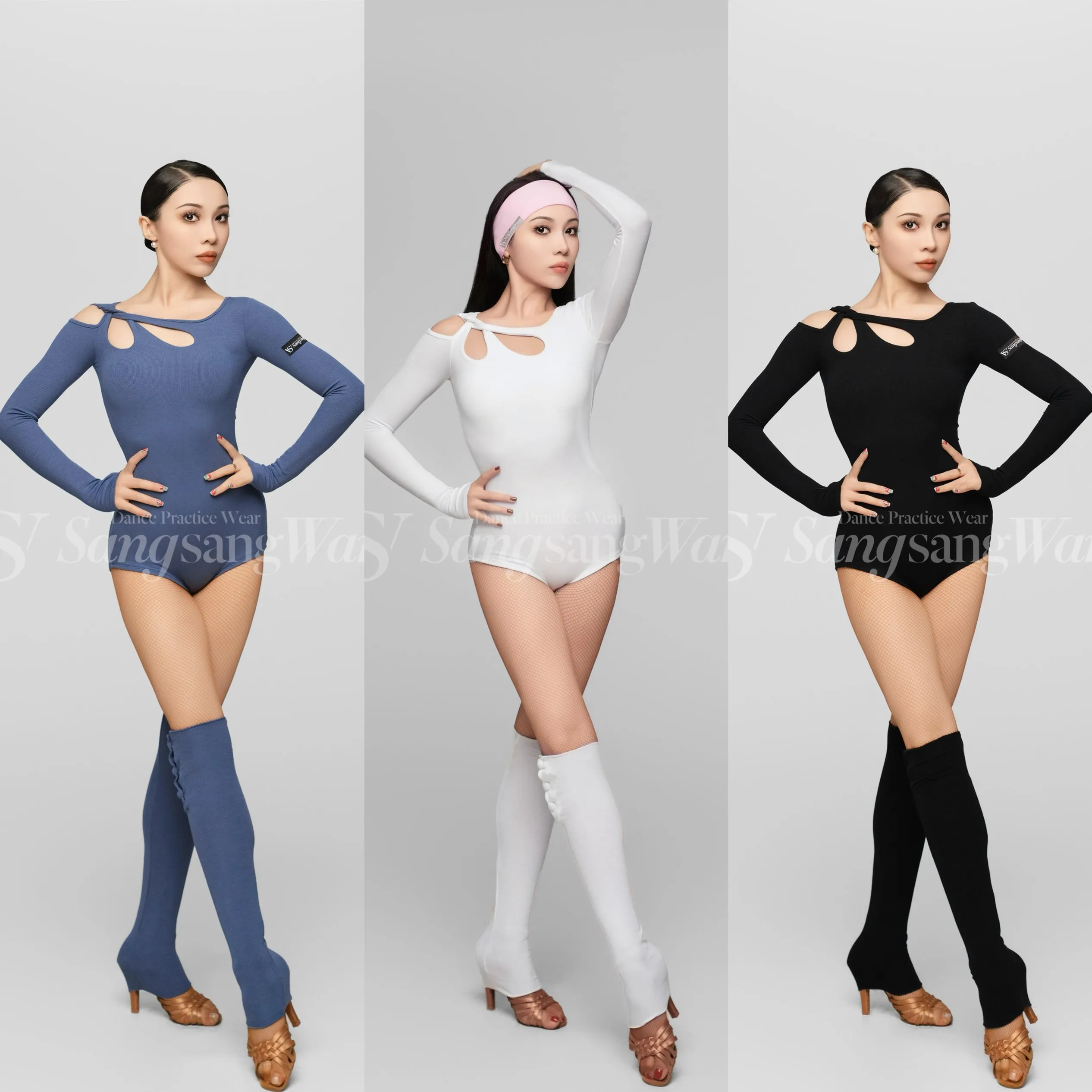 

Cutout Shoulder Latin Dance Tops Women Long Sleeves Black Bodysuit Adult Rumba Ballroom Dance Clothes Practice Clothing DNV22425