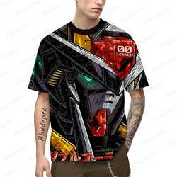 Camiseta Cosplay Gundam masculina, camiseta manga curta, estilo Harajuku, estilo hip-hop, alta qualidade, novos tops, roupas da tendência, Y2k, 5XL