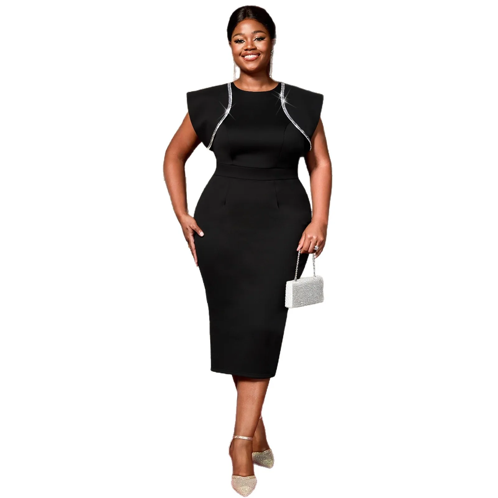 

L-4XL Black Plus Size African Dresses for Women Elegant African Sleeveless Summer 2026 Party Evening Bodycon Long Maxi Dresses
