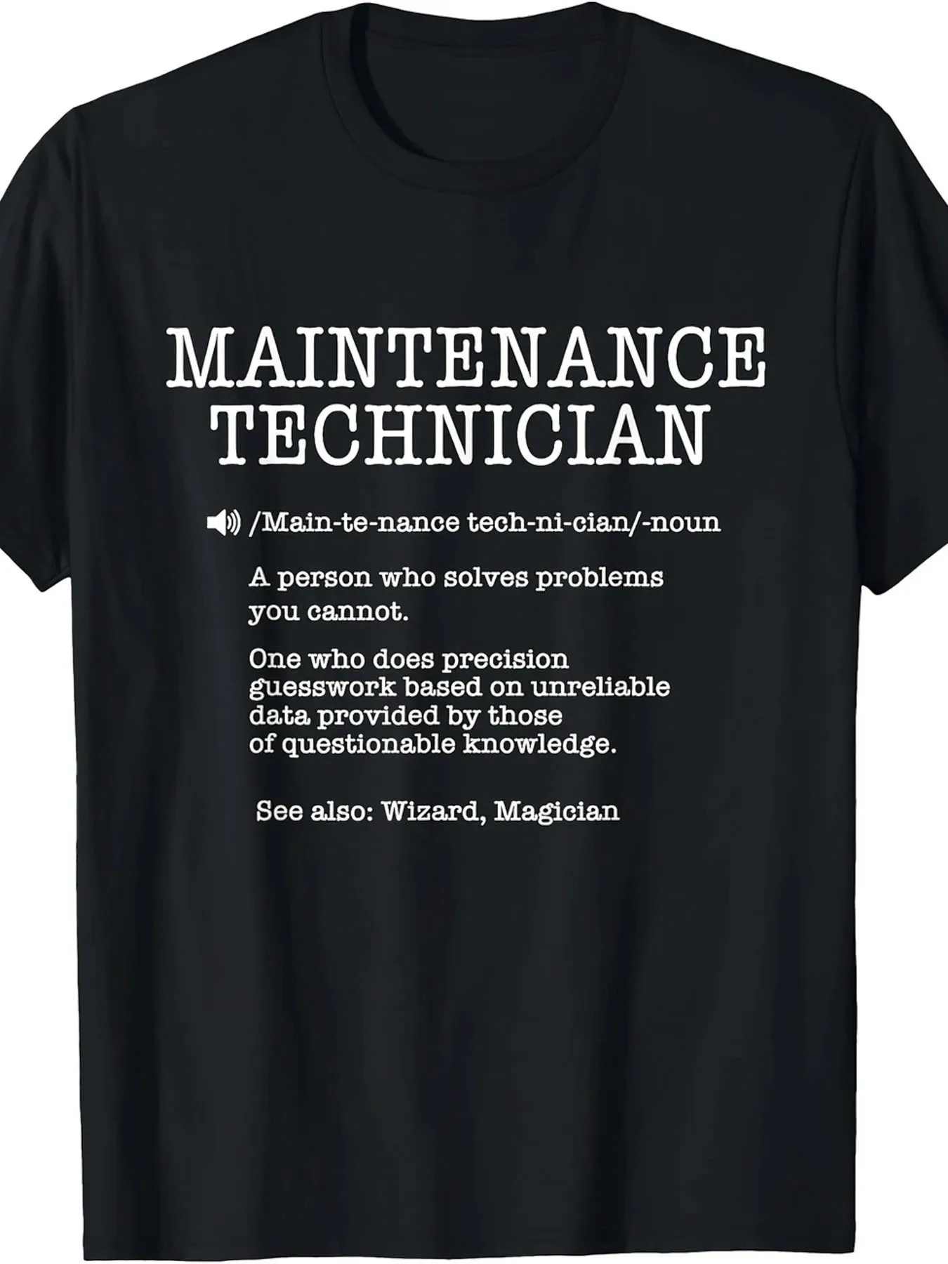 T-shirt da uomo in puro cotone con motivo tecnico di manutenzione - Stampa dal design divertente e giocoso