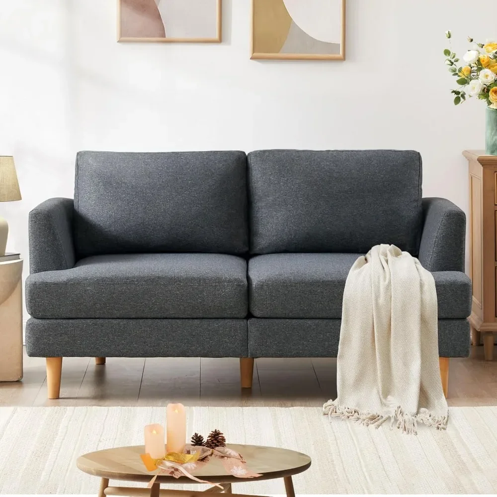 

Deep Seat Loveseat Sofa, 65" Mid Century Modern Couches for Living Room, Small Couches for Small Spaces Love Seat Sofa Couches w