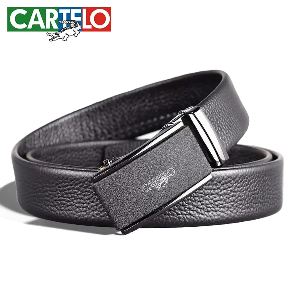 Cartelo حزام الرجال حزام جلد طبيعي للرجال سبيكة التلقائي مشبك أحزمة السقاطة الأعمال مصمم الأزياء حزام للجينز