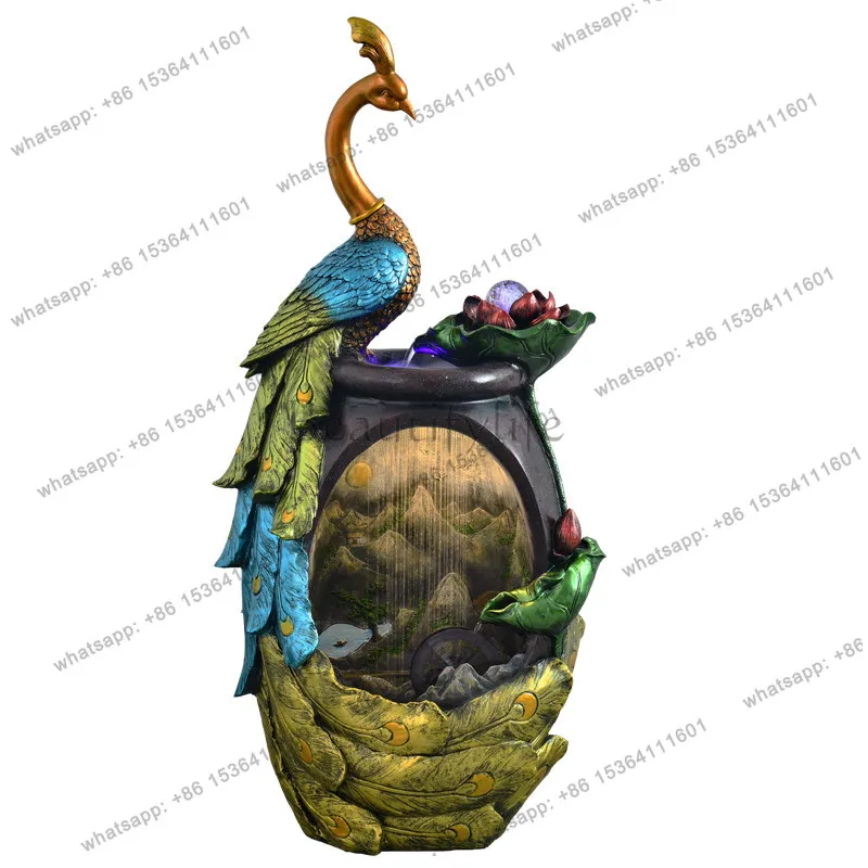 Fountain water scene decoration Feng Shui wheel creative home interior entrance American decorative ornaments