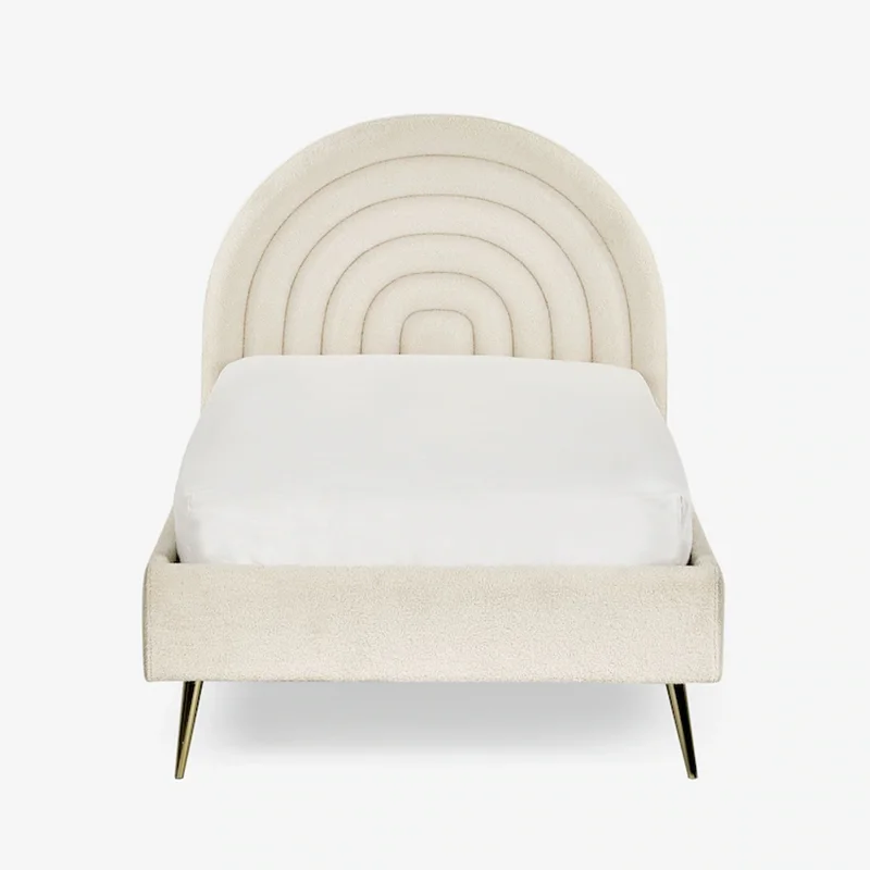 

# Speckled Weave Pink Kids Rainbow Upholstered Bed Bedroom Furniture Single Twin Full Size Durable Functional