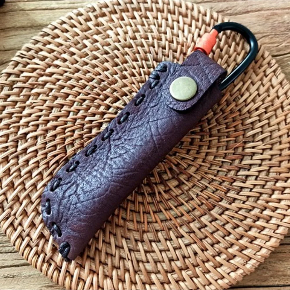 Hand-stitched Tree Pattern Genuine Leather Folding Knife Cover Cowhide Leather Scabbard for OPINEL NO.5 NO.6 NO.7 NO.8 NO.9