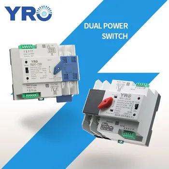 Din Rail 2P Mini ATS Dual Power ไฟฟ้าสวิตช์เลือก Uninterrupted Power 100A