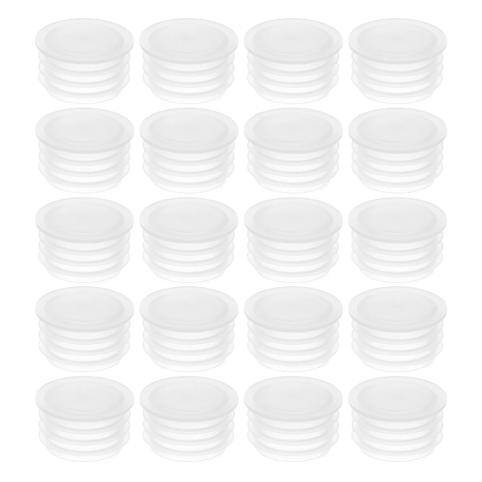 100Pcs Plastic Jar Caps Inner Plug Transparent Threaded Dustproof Lid Replacement Covers for Bottles Mason Jars Milk
