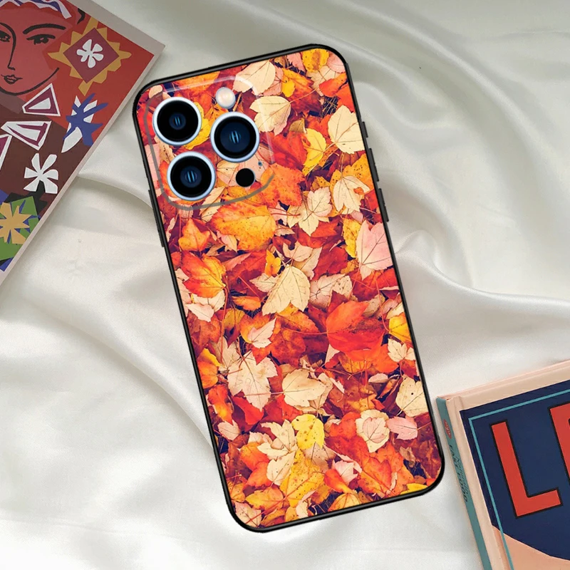 Autumn Leaves Fall Halloween Case For iPhone 15 14 Pro Max Cover For iPhone 15 11 12 13 Pro Max Mini XS X XR 7 8 Plus Capa