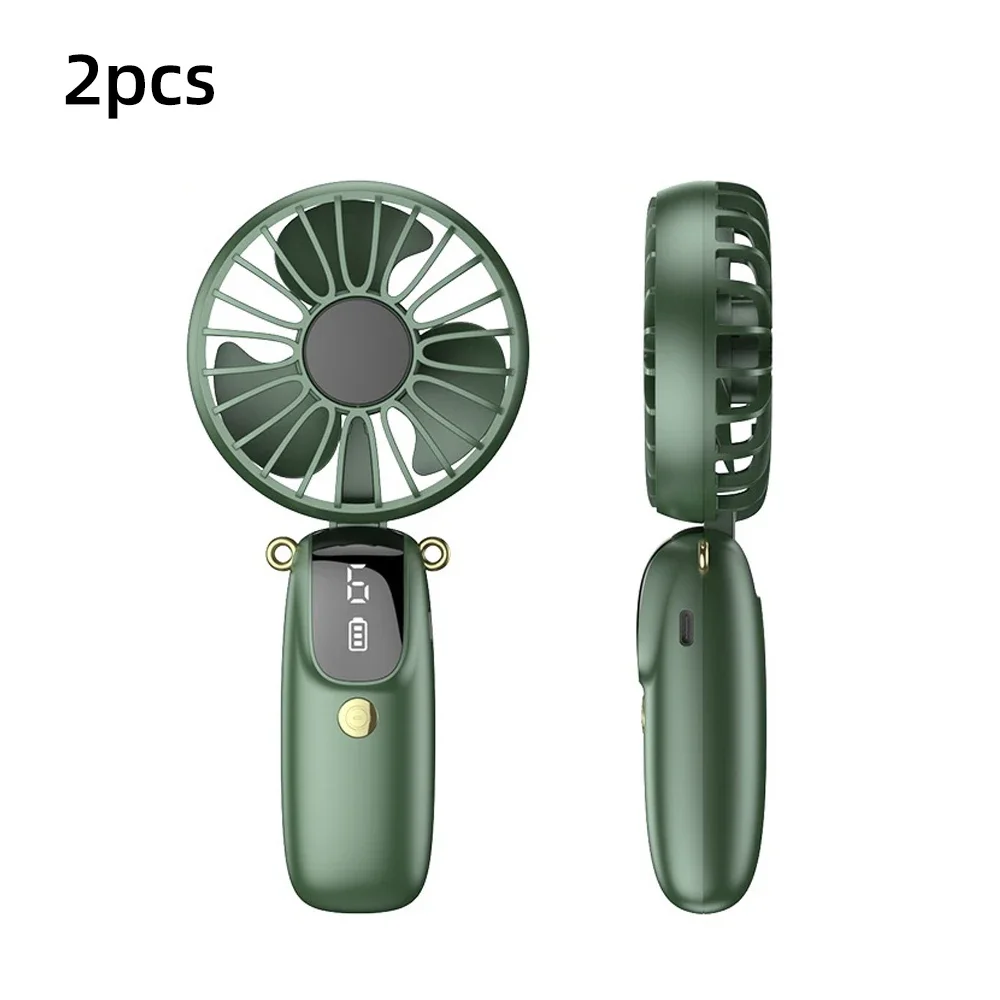 

1pcs2026USB Handheld Mini Fan Foldable Portable Neck Hanging Fans 6 Speed Rechargeable Fan with Phone Stand and Display Screen