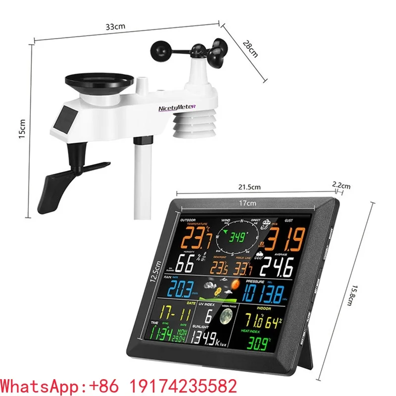 WiFi Weather Forecast Internet Data Solar Power Wireless Weather Station Temperature Humidity Meter Rainfall UV Index Wind