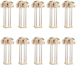 Metal Flower Vase Stand for Party Decoration, Wedding Centerpiece Flower Rack, Gold Column Stand, Road Lead, 3 Pcs, 4 Pcs, 10 Pc