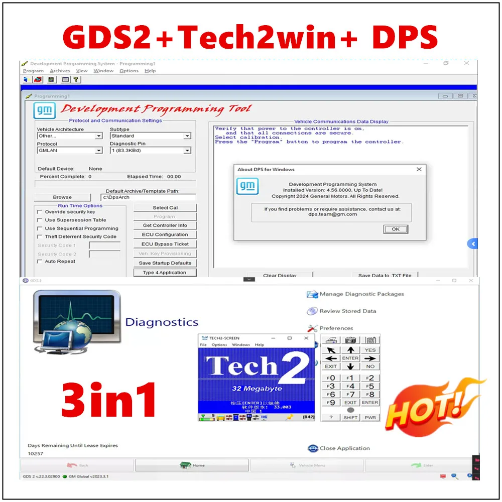 2026 Hot ! 3 in 1 GDS 2 TECH2 for G-M MDI Software GDS2 2024.05 + Tech2Win + DPS 4.56 Free Remote Help Install And Activation