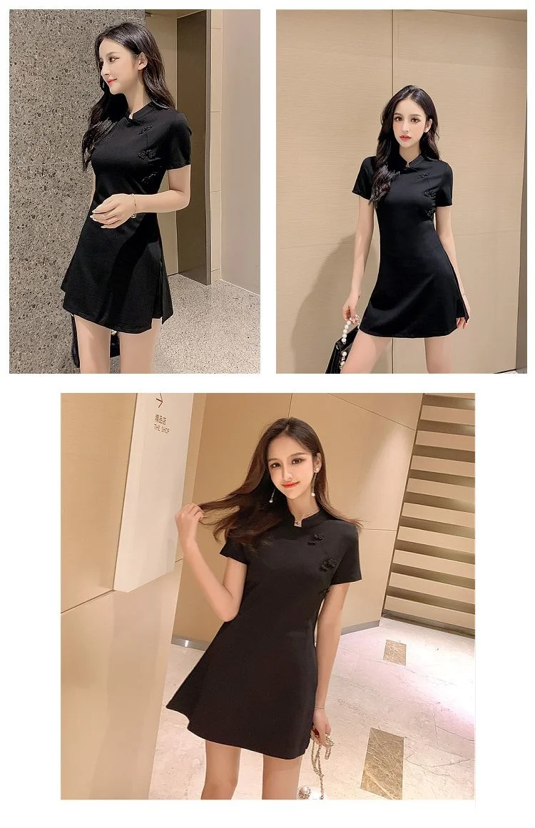 Frauen Anzug Chinesischen Stil Kleidung Zwei Stück Sets 2025, Sommer Neue Crop Top Und Shorts Retro Cheongsam Outfits Passenden für Frauen – Detail 29