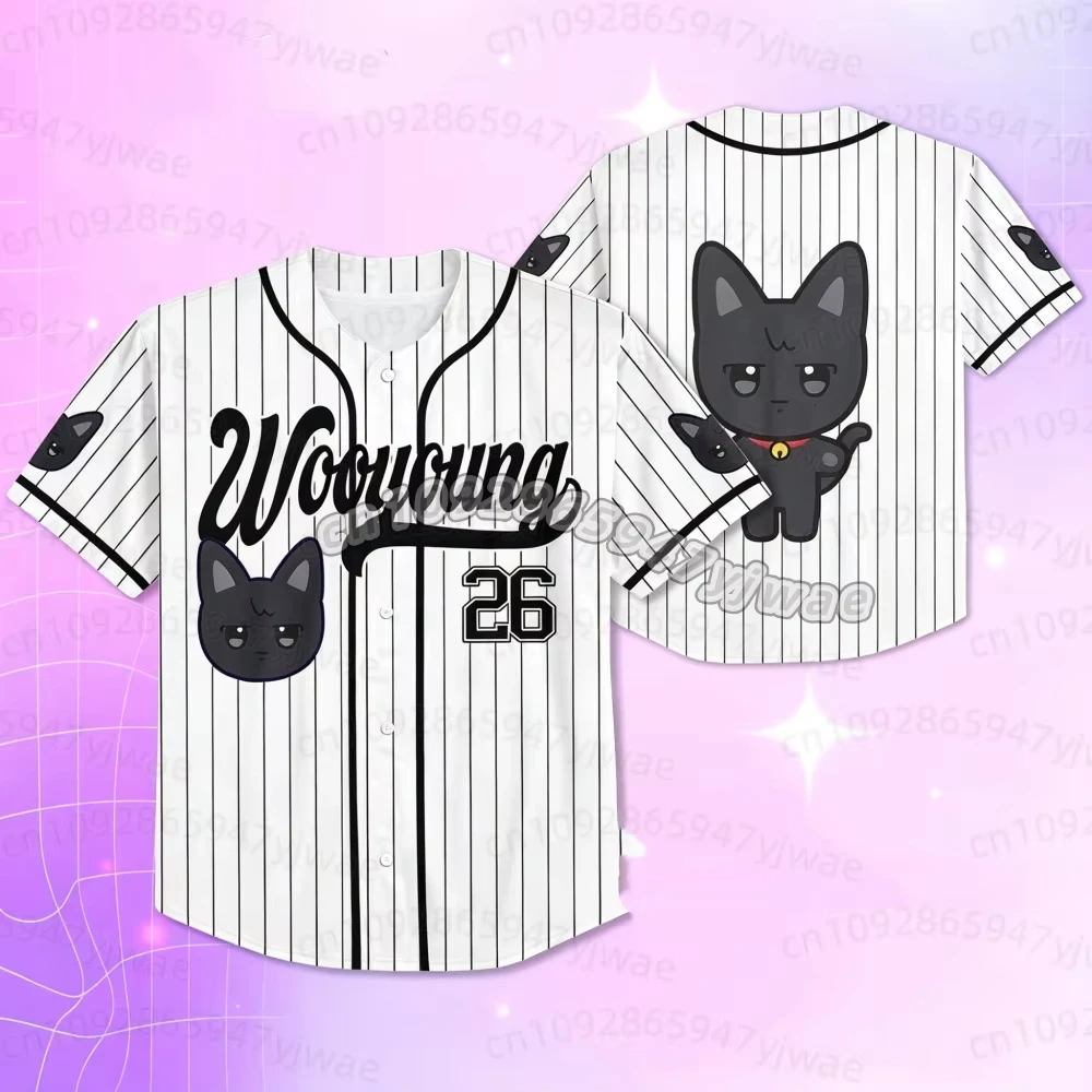 26 Summer Women's Singer Characters Baseball Jersey Sports Cartoon Print Graphic Ateez T-Shirt San Fans Gifts Women T-Shirt